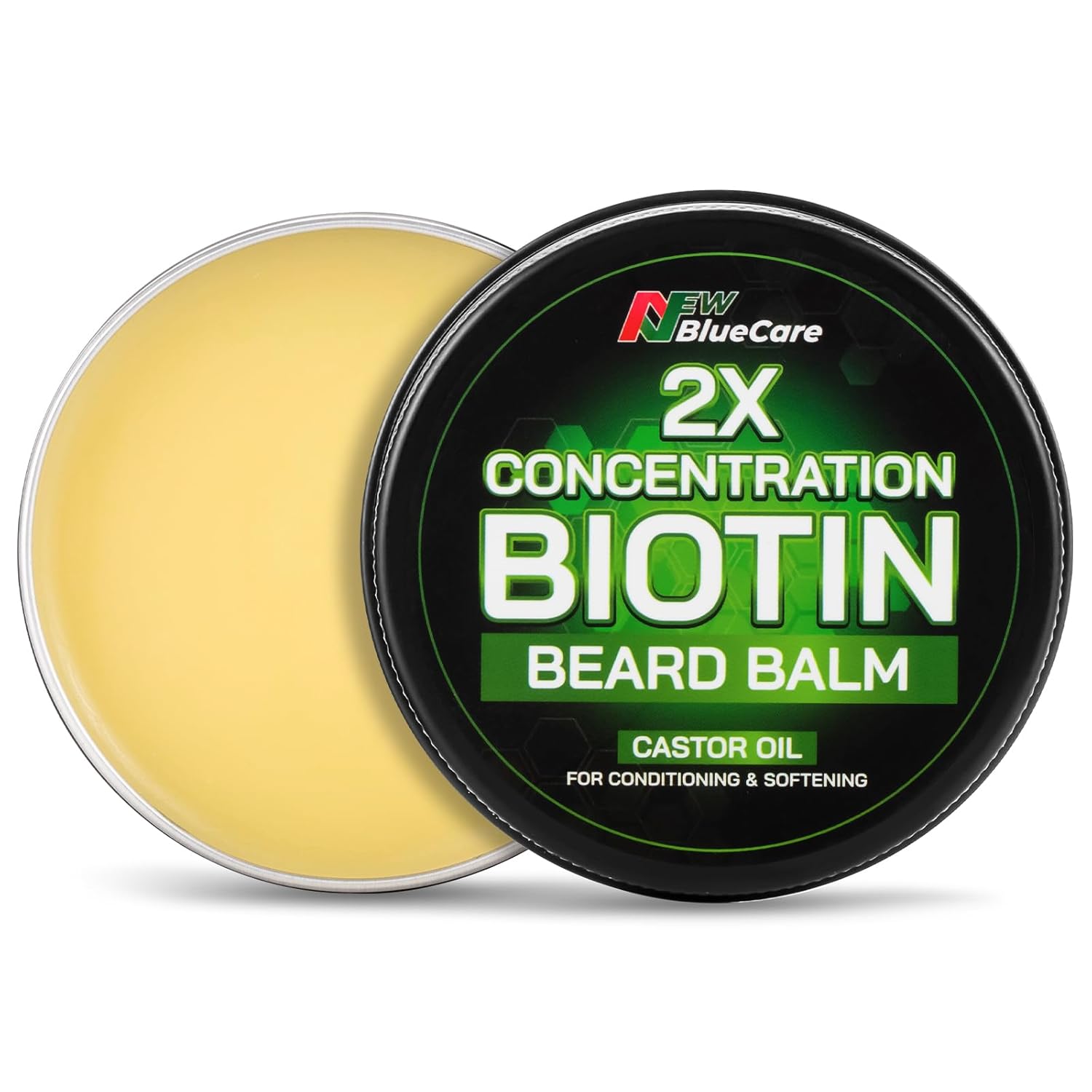 2X Thickening Biotin Beard Balm-Styles, Growth, Strengthens & Softens Beards and Mustaches - Natural Beard Conditioner Wax with Organic Shea Butter, Argan & Jojoba Oils-0