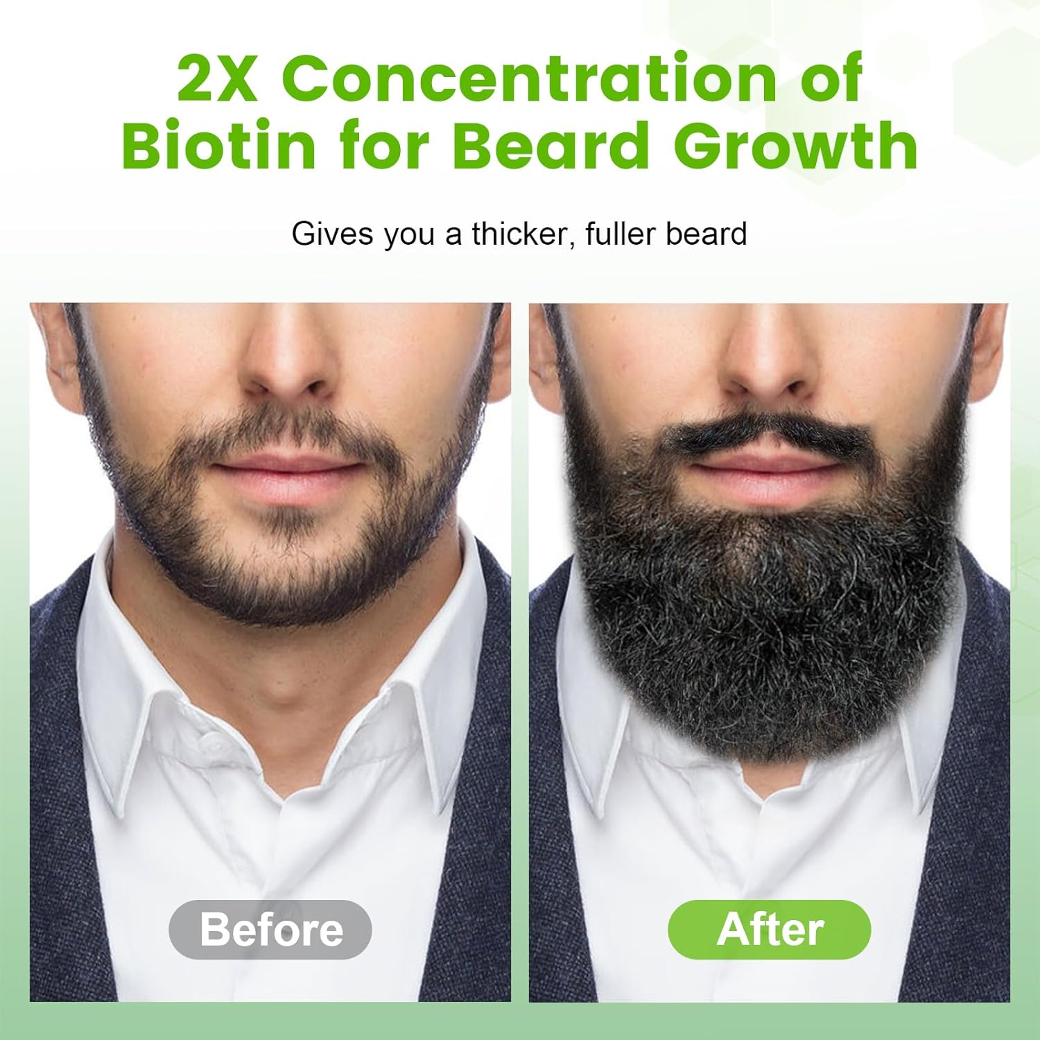 2X Thickening Biotin Beard Balm-Styles, Growth, Strengthens & Softens Beards and Mustaches - Natural Beard Conditioner Wax with Organic Shea Butter, Argan & Jojoba Oils-1