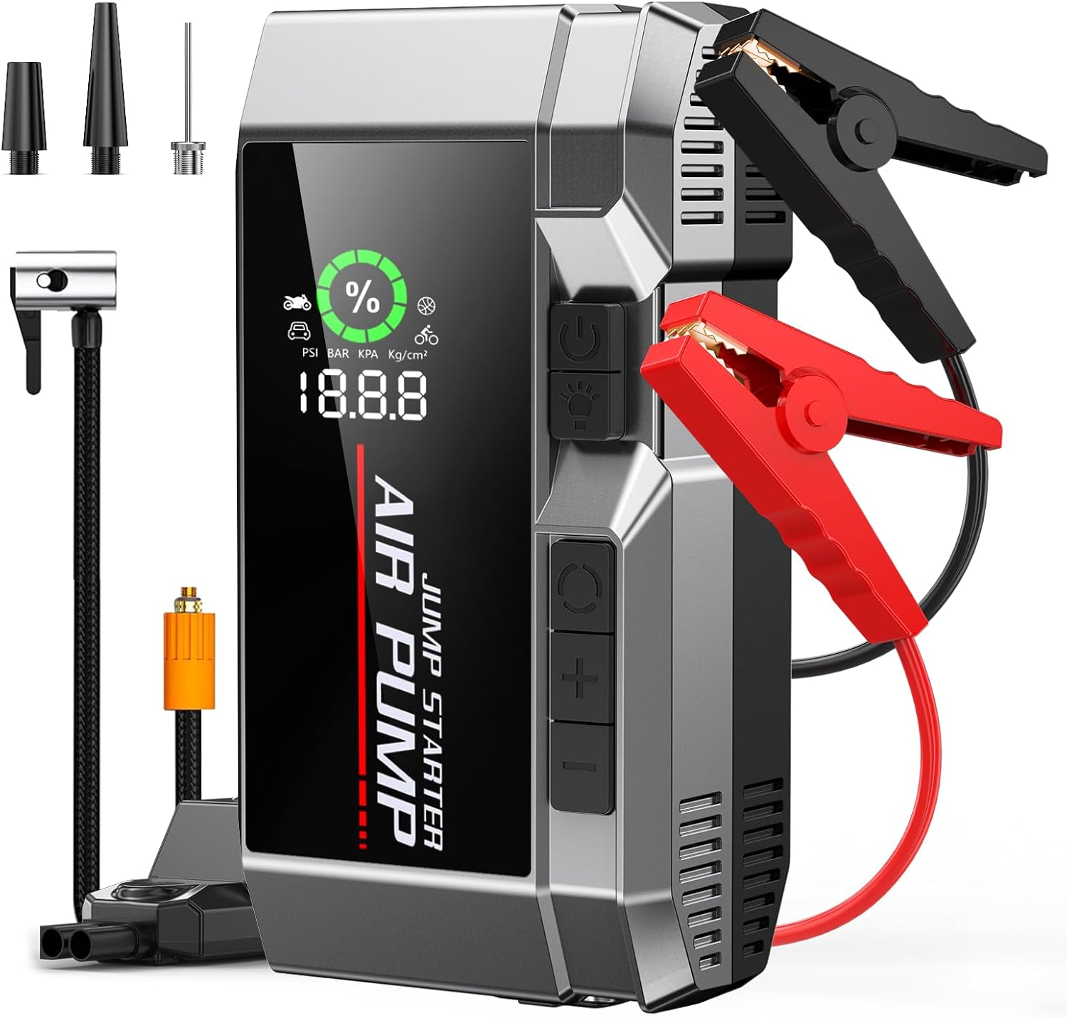 7000A Car Jump Starter with Air Compressor, 35000mAh Battery Jumper Starter Portable, Jump Starter Battery Pack (All Gas/10.0L Diesel),150PSI Tire Inflator, 70 Starts 12V Auto Battery Booster-0