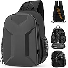 Cwatcun 2 in1 Camera Sling Bag, Camera Backpack, Shockproof Hardshell Camera Bag with Tripod Holder, Rain Cover, Polyester Camera Case for Canon Nikon Sony Fuji DSLR SLR Mirrorless Camera & Lenses