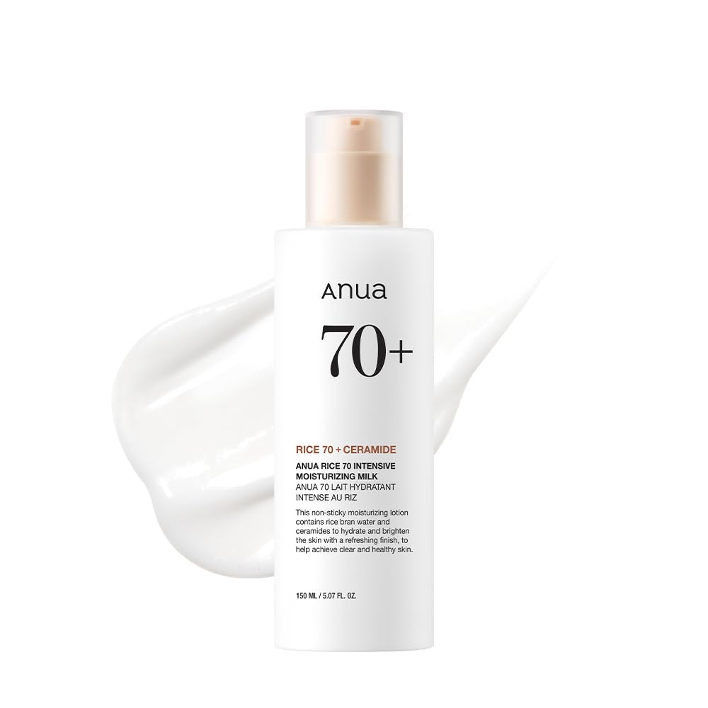 ANUA Rice 70 Intensive Moisturizing Milk, Lotion for Deep Hydration and Nourishing, Glowy Glass Skin, Rice Water, Niacinamide, Ceramides, Lightweight, Korean Skincare, 150ml/ 5.07 fl.oz.-0