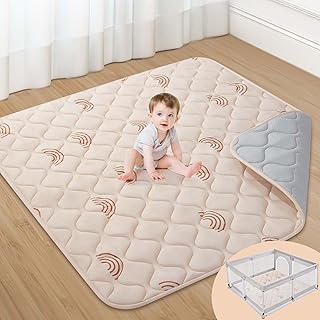 Premium Foam Baby Play Mat, 50"x50" One-Piece Crawing Mat for Floor, Non-Slip Baby Playmat for Babies, Toddlers and Infants