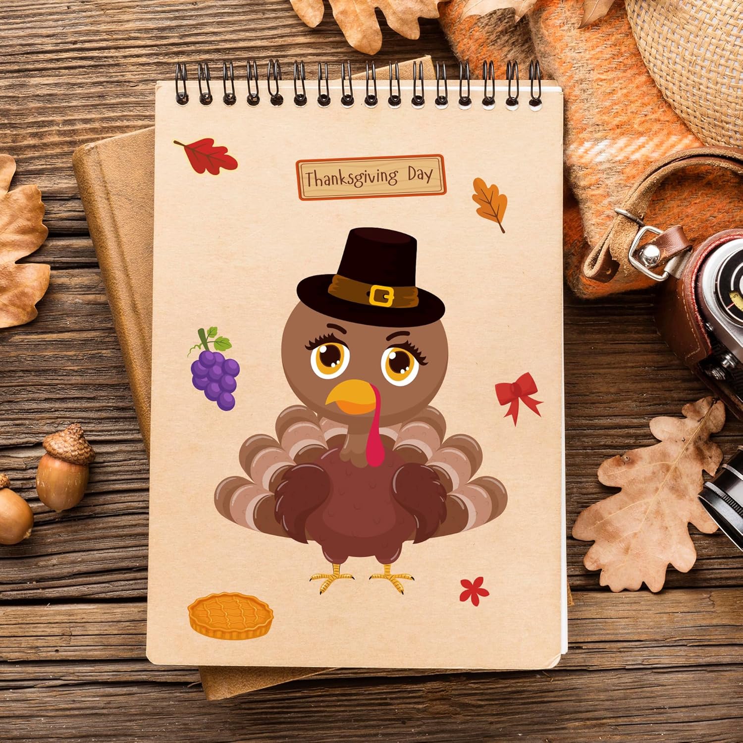 OHOME Thanksgiving Stickers - Thanksgiving Crafts for Kids - DIY Turkey Stickers,Kids Thanksgiving Games Gifts Activities Party Favors Supplies | Thanksgiving Decorations (24 Sheets)-4