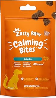 Zesty Paws Calming Chews for Dogs Peanut Butter, 10 Count, Pouch