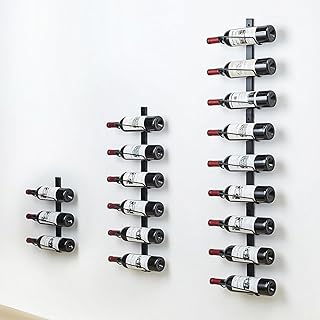 Sonyabecca 9 Bottles Wall Wine Rack - DIY Detachable Wine Storage Organizer, Wine Rack Wall Mount Used As One or Three, Wine Bottle Display Holder for Kitchen, Pantry, Dining Room, Bar, Wine Cellar