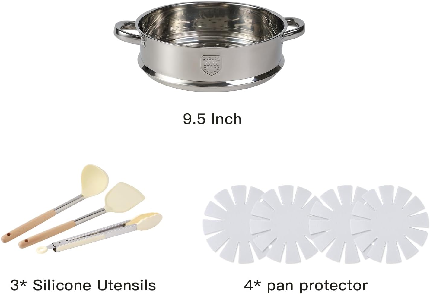 16PCS Pots and Pans Set Non Stick Cookware Set Nonstick with Cooking Set (white, 16pieces)-2