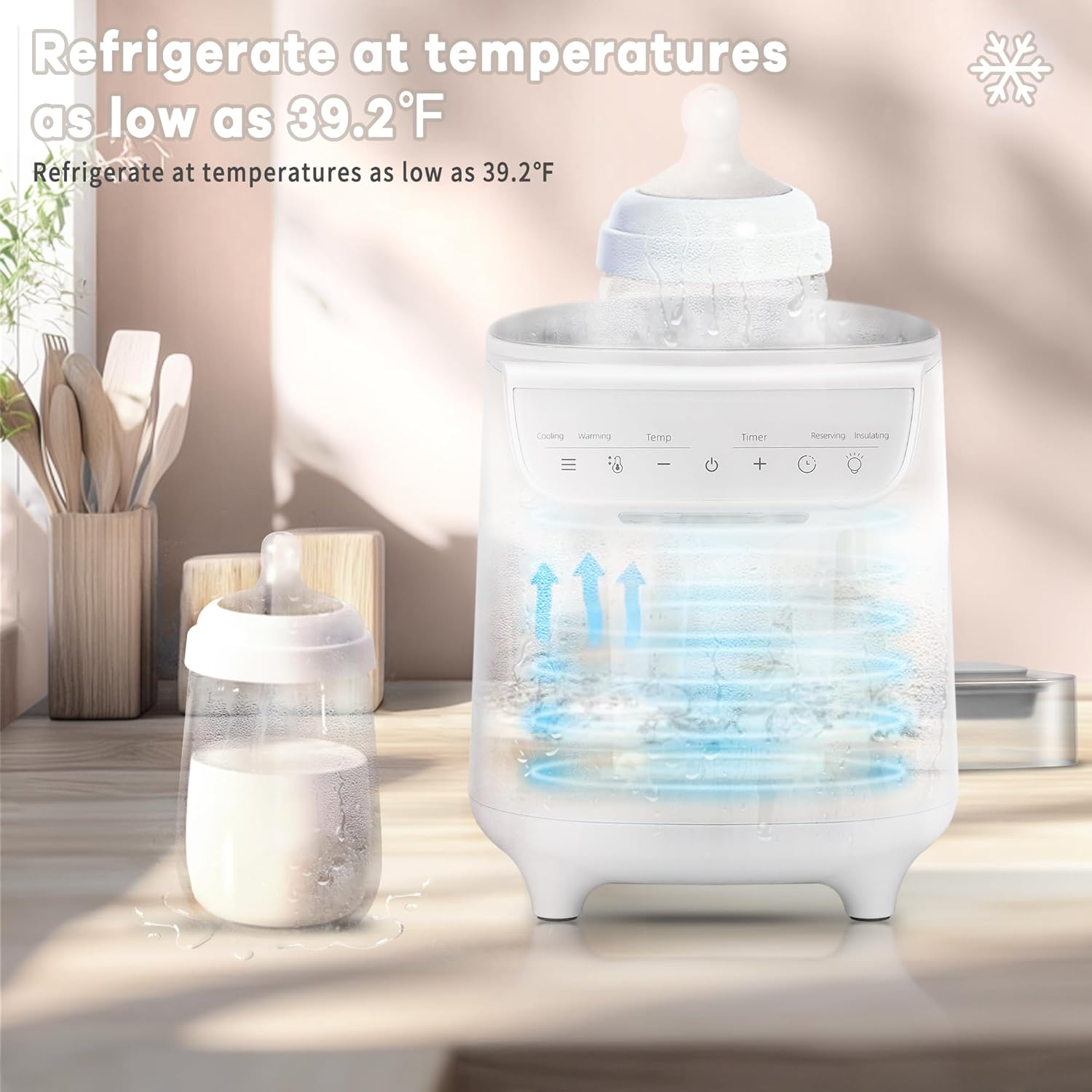 Baby Bottle Warmer,8-In-1 Bottle Warmer For Breastmilk,Low Temperature Preservation,Thawing,Heating,Keeping Warm,Timing Functions,Bottle Warmers For All Bottles,Newborn Essentials Must Have-2