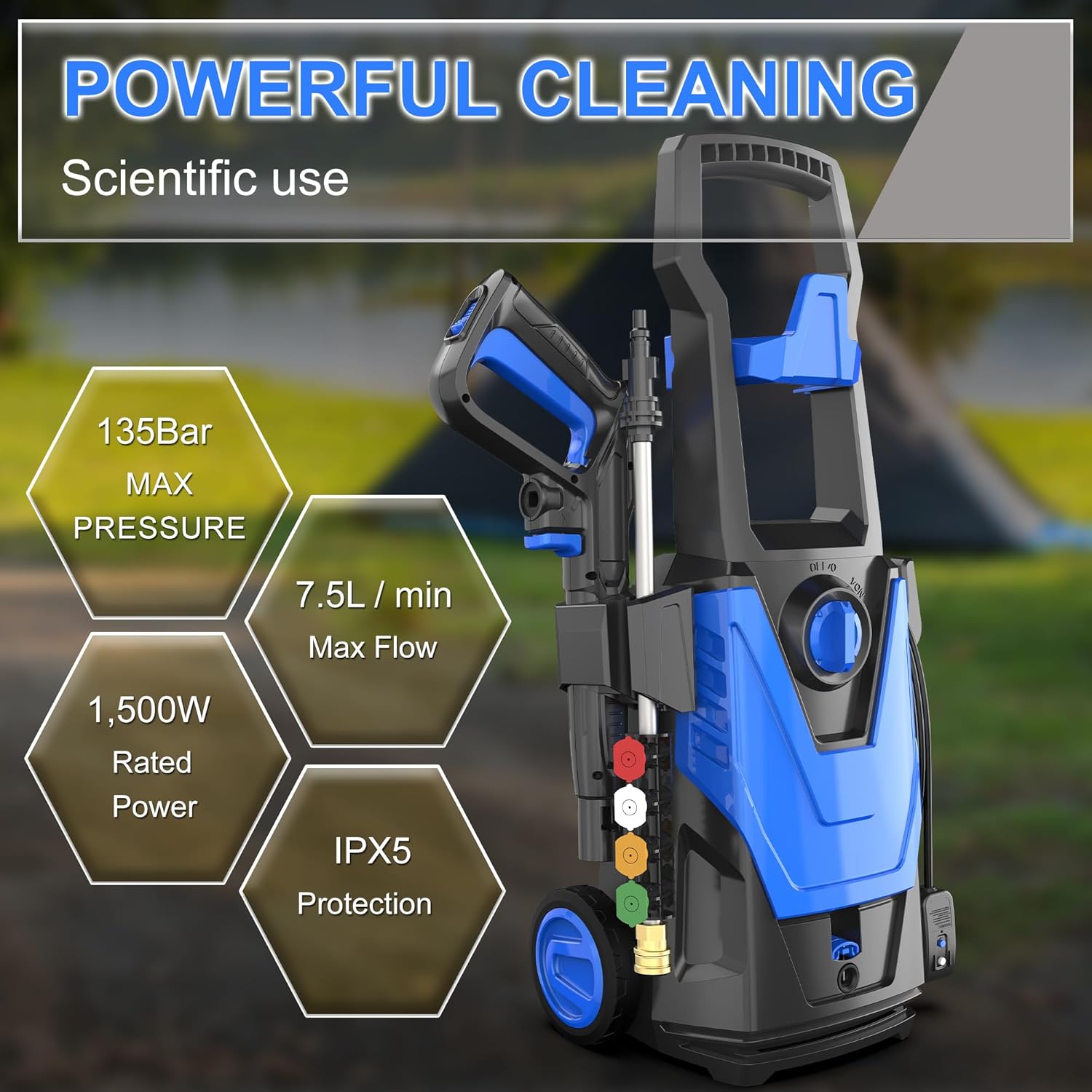 Electric Pressure Washer - 4200PSI Max 2.8GPM Power Washer Electric Powered with 20FT Hose, 4 Nozzles, Foam Cannon, High Pressure Cleaner Machine for Cars, Patios, Driveways-1