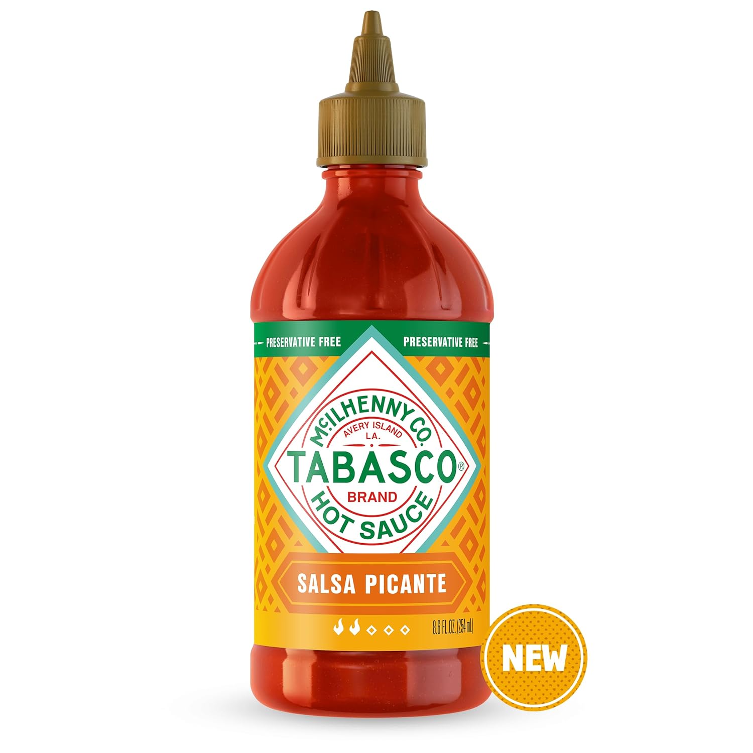 TABASCO® Brand Salsa Picante, Vibrant & Mild Hot Sauce, Easy-to-Squeeze Bottle, Thicker Mexican Style with Authentic Peppers, Garlic & Spices, Great on Tacos & More, 8.6 Fl Oz (Pack of 1)-1