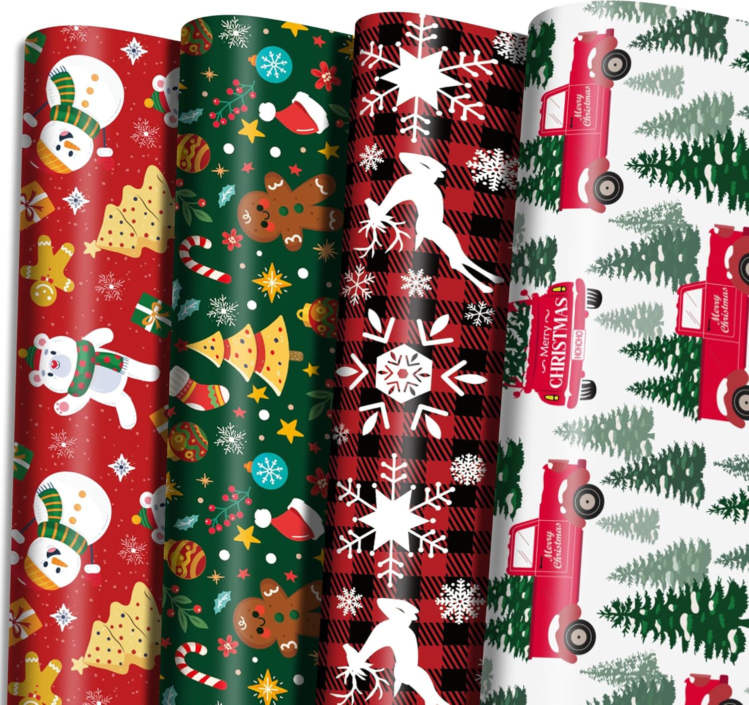 OHOME Christmas Wrapping Paper - Christmas Decorations | Christmas Gift Bags | Red, Green and White Christmas Tissue Paper -Christmas Gifts for Kids Men Women | Christmas Party Favors,29" x 42"-0