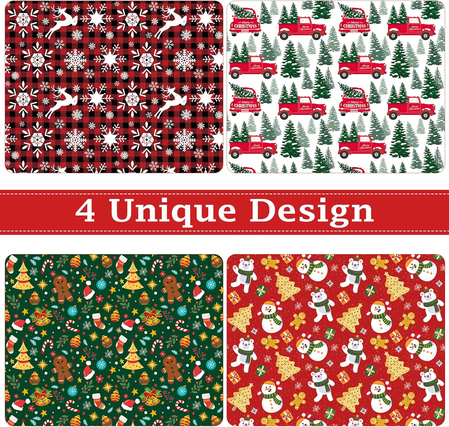 OHOME Christmas Wrapping Paper - Christmas Decorations | Christmas Gift Bags | Red, Green and White Christmas Tissue Paper -Christmas Gifts for Kids Men Women | Christmas Party Favors,29" x 42"-2