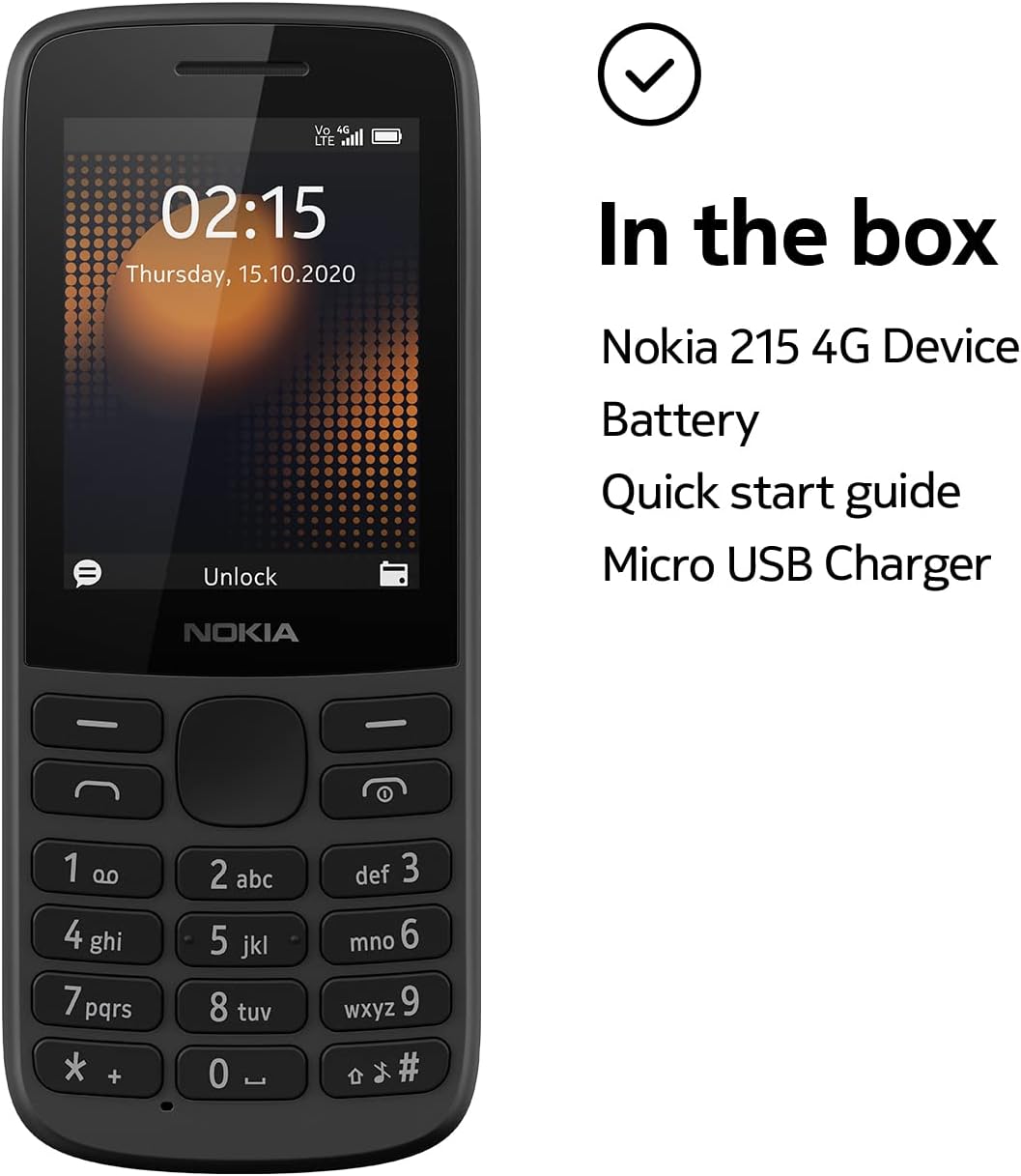 Nokia 215 | GSM | Unlocked Mobile Phone | 4G | International Version | Black-6