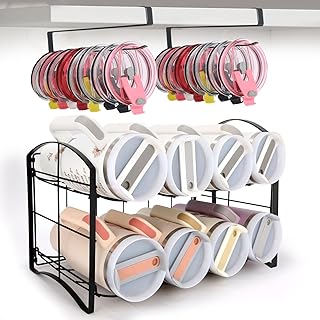 Metal Water Bottle Organizer for Stanley 40 oz Tumbler with Lid Hook Pantry Kitchen Organizers and Storage for Stanley Cup Accessories Stackable Water Bottle Holder Wine Rack