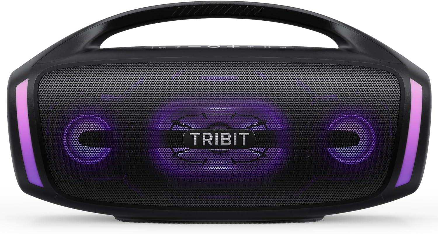 Tribit Bluetooth Speaker StormBox Blast 2, 200W Portable Wireless Speaker with Subwoofer, XBass, LED Light, Bluetooth 5.4, IP67 Waterproof, Custom EQ, 30H Playtime, TWS Pairing for Party/Outdoor-0