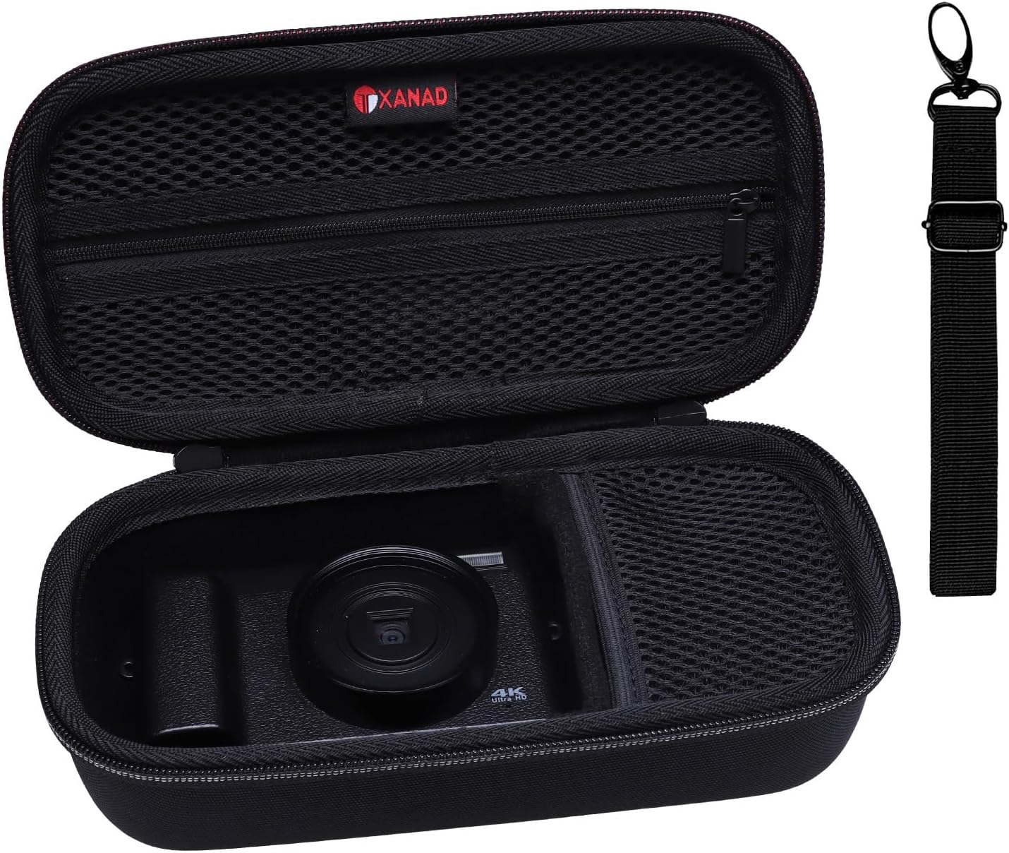 XANAD Digital Camera Case for Gavonde/Duluvulu/Oiadek/Femivo/VETEK/IWEUKJLO/VJIANGER/WIKICO/Saneen/OIEXI 4K 48MP Vlogging Camera and Other Accessories, with Shoulder Strap (Black)-3