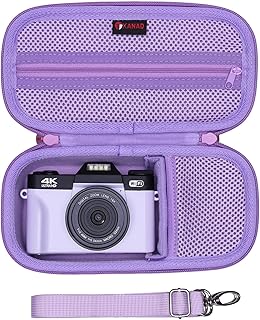 XANAD Digital Camera Case for Gavonde/Duluvulu/Oiadek/Femivo/VETEK/IWEUKJLO/VJIANGER/WIKICO/Saneen/OIEXI 4K 48MP Vlogging Camera and Other Accessories, with Shoulder Strap (Purple)