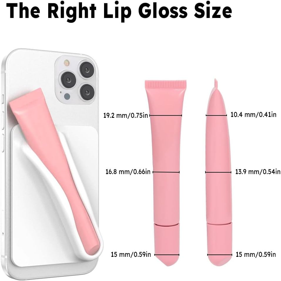 Silicone Lip Holder for Cell Phone, Lipstick Lip Glaze Lip Gloss Phone Case Back Stick On Holder for iPhone and Android Phones, White-2