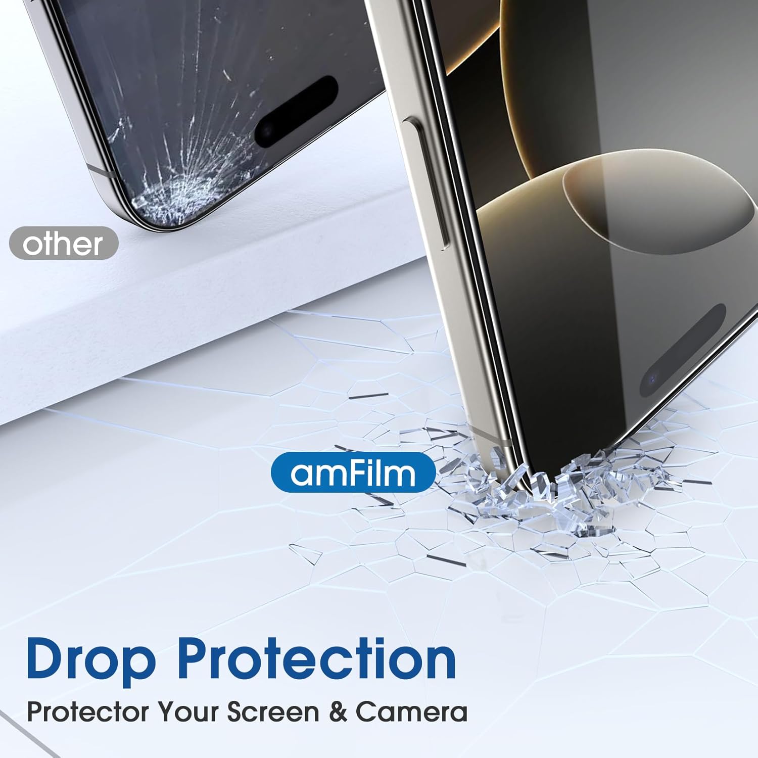 amFilm Auto-Alignment OneTouch for iPhone 16 Pro [6.3''] Screen Protector + Camera Lens Protector, Tempered Glass, 30 seconds Installation, Bubble Free, Case Friendly, Anti-Scratch [2+2 Pack]-5