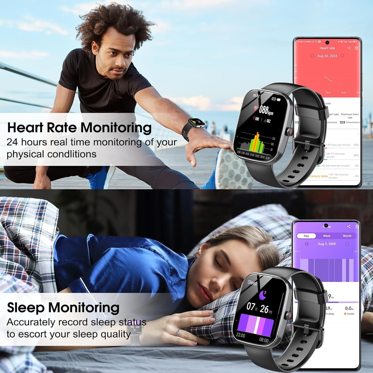 Smart Watch, 1.91" HD Screen Smartwatch for Men Women(Answer/Make Call), Fitness Watch with Heart Rate/Sleep Monitor/Steps Monitor, 110+ Sports Modes, IP68 Waterproof Activity Trackers for Android iOS-4