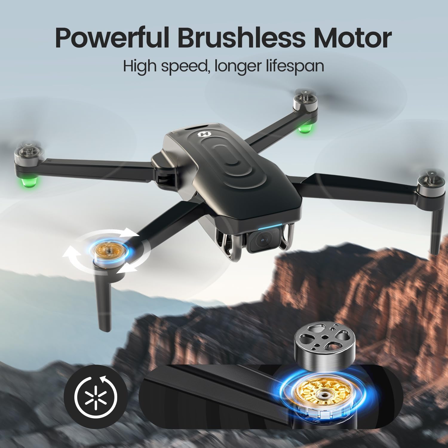 Holy Stone GPS Drone with 4K EIS Camera for Adults, HS175G 249g Foldable RC Quadcopter with Auto Return, Follow Me, 60 Mins Flight Time, Battery Fast Charge, Headless Mode, Upgraded HS175D-3