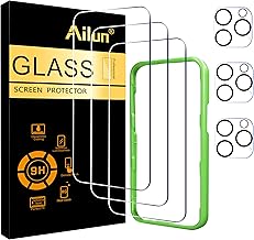 Ailun 3 Pack Screen Protector for iPhone 16 Pro [6.3 inch] + 3 Pack Camera Lens Protector with Installation Frame,Case Friendly Tempered Glass Film,[9H Hardness] - HD [6 Pack]