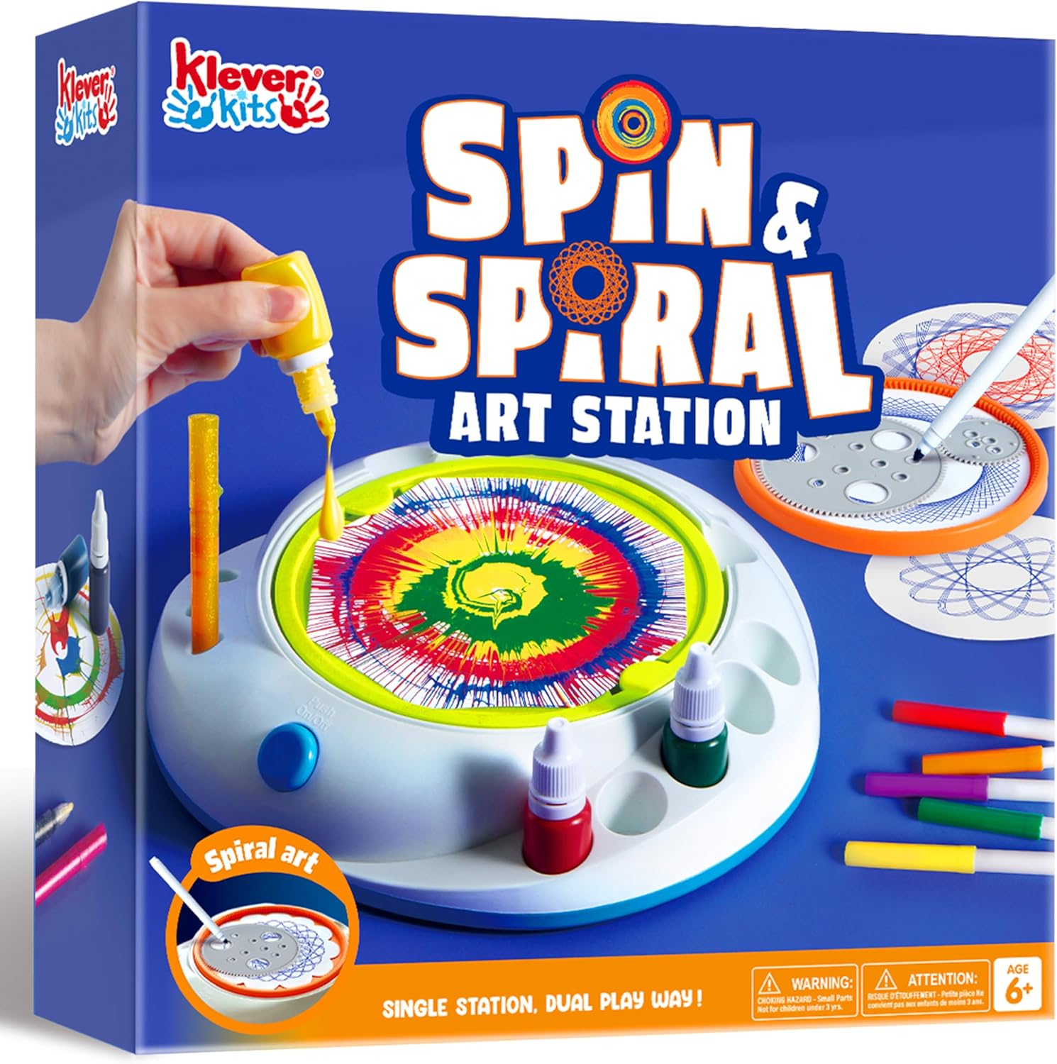 Klever Kits Paint Spin Art for Kids, Machine Kit, Arts & Crafts for Boys and Girls, Art Craft Set Gifts for 6-9 Year Kid, Painting Spinner Toys Kits Sets for Boys & Girls-0