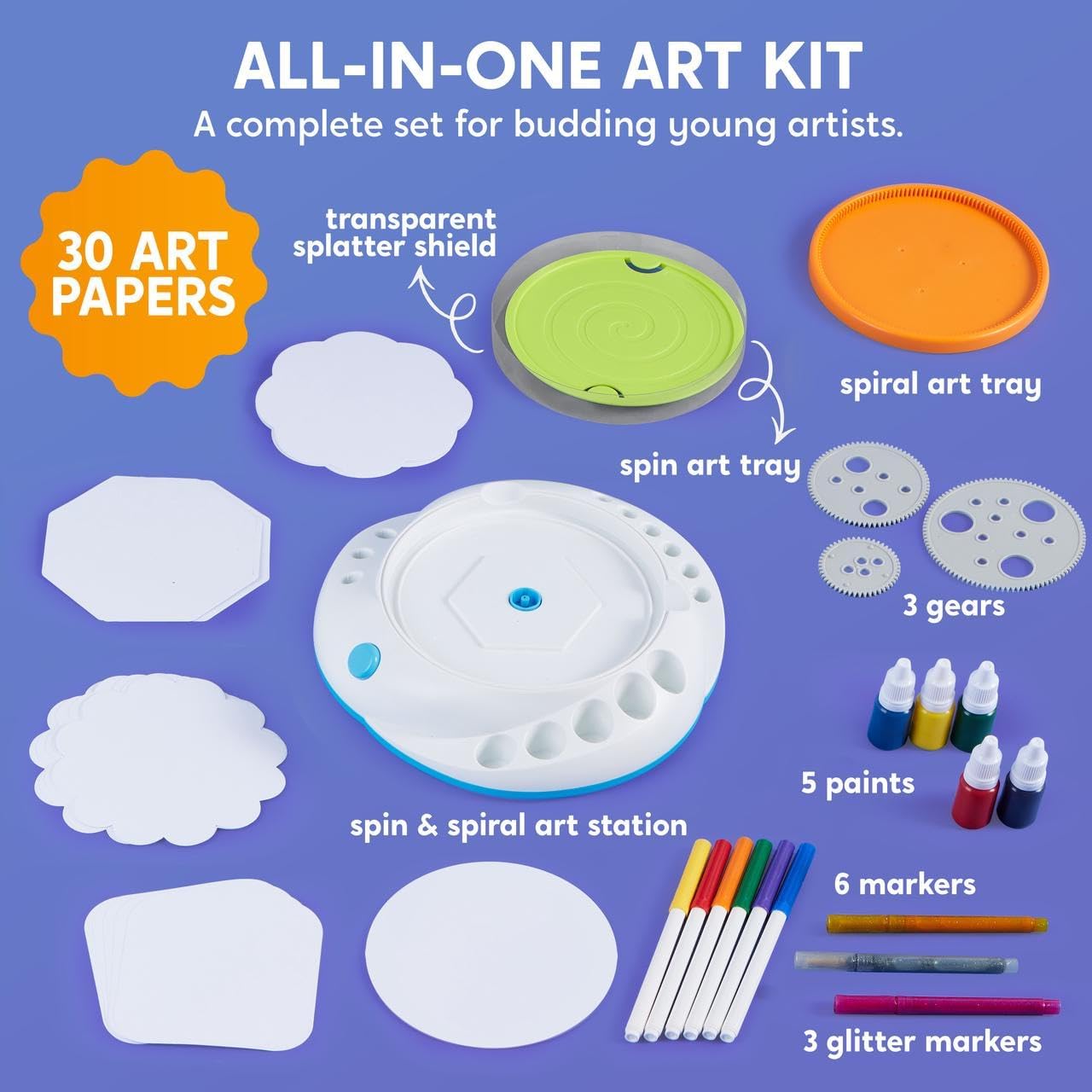 Klever Kits Paint Spin Art for Kids, Machine Kit, Arts & Crafts for Boys and Girls, Art Craft Set Gifts for 6-9 Year Kid, Painting Spinner Toys Kits Sets for Boys & Girls-4