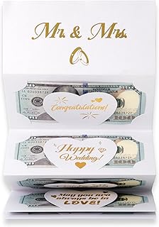 HOMANGA Wedding Money Envelope for Cash Gifts, Wedding Money Holder, Surprise Wedding Gifts for Bride and Groom, Wedding Money Card (Mr. & Mrs.)