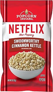 Popcorn Indiana Netflix Now Popping Swoonworthy Cinnamon Kettle Corn, (6 count - 3 Oz each)