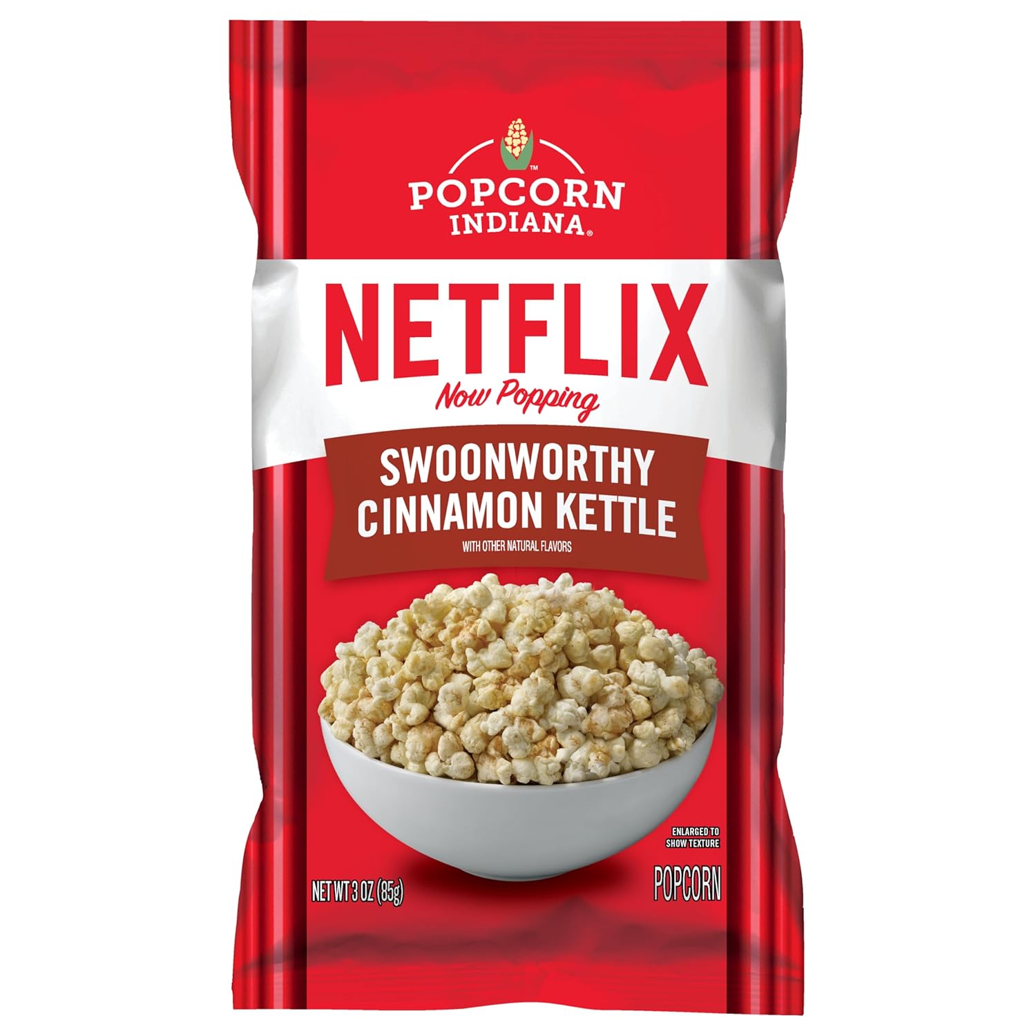 Popcorn Indiana Netflix Now Popping Swoonworthy Cinnamon Kettle Corn, (6 count - 3 Oz each)-0