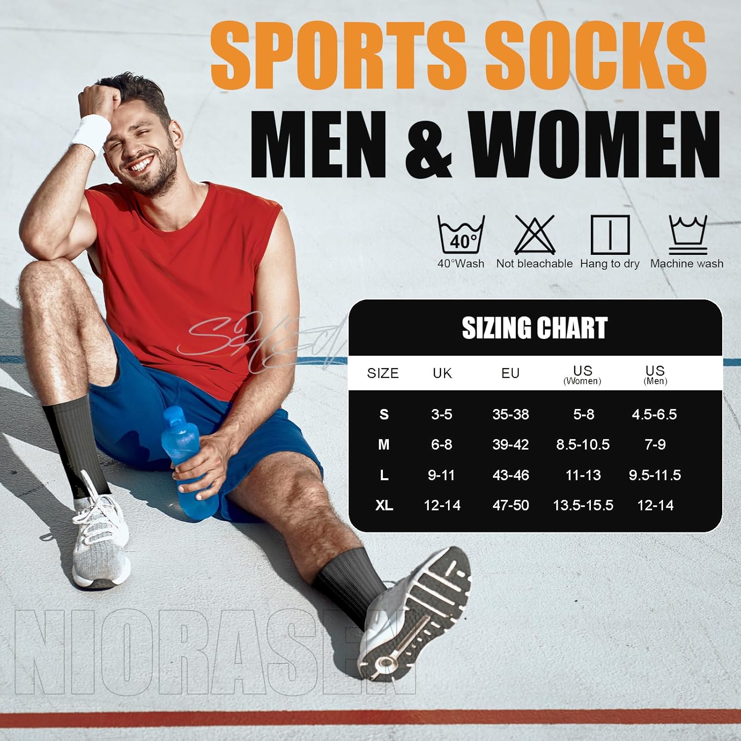 Athletic Crew Socks, 6 Pairs Cushioned Sports Calf Socks Breathable Cotton Running Hiking Socks for Men Women-1