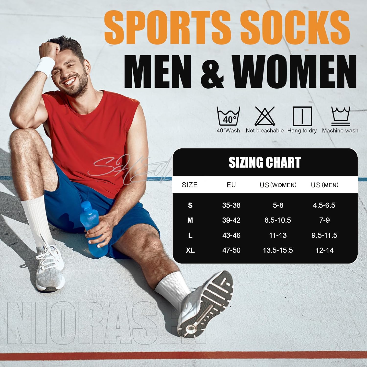 Athletic Crew Socks, 6 Pairs Cushioned Sports Calf Socks Breathable Cotton Running Hiking Socks for Men Women-1