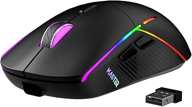 FFJ Wireless Gaming Mouse, 16000 DPI, Tri-Mode 2.4G/USB-C/Dual Bluetooth 5.0 Gaming Mouse Wireless, 9 Backlight, 75Hrs Battery Life, Rechargeable Gaming Mice for PC, Mac, Laptop, PS5, Xbox (Black)