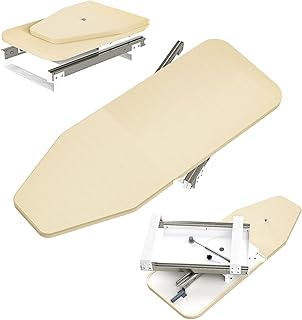 ybaymy Folding Ironing Board Rotatable 180° Drawer Ironing Platform with Heat-Resistant Cover for Space Saving 800 x 310MM