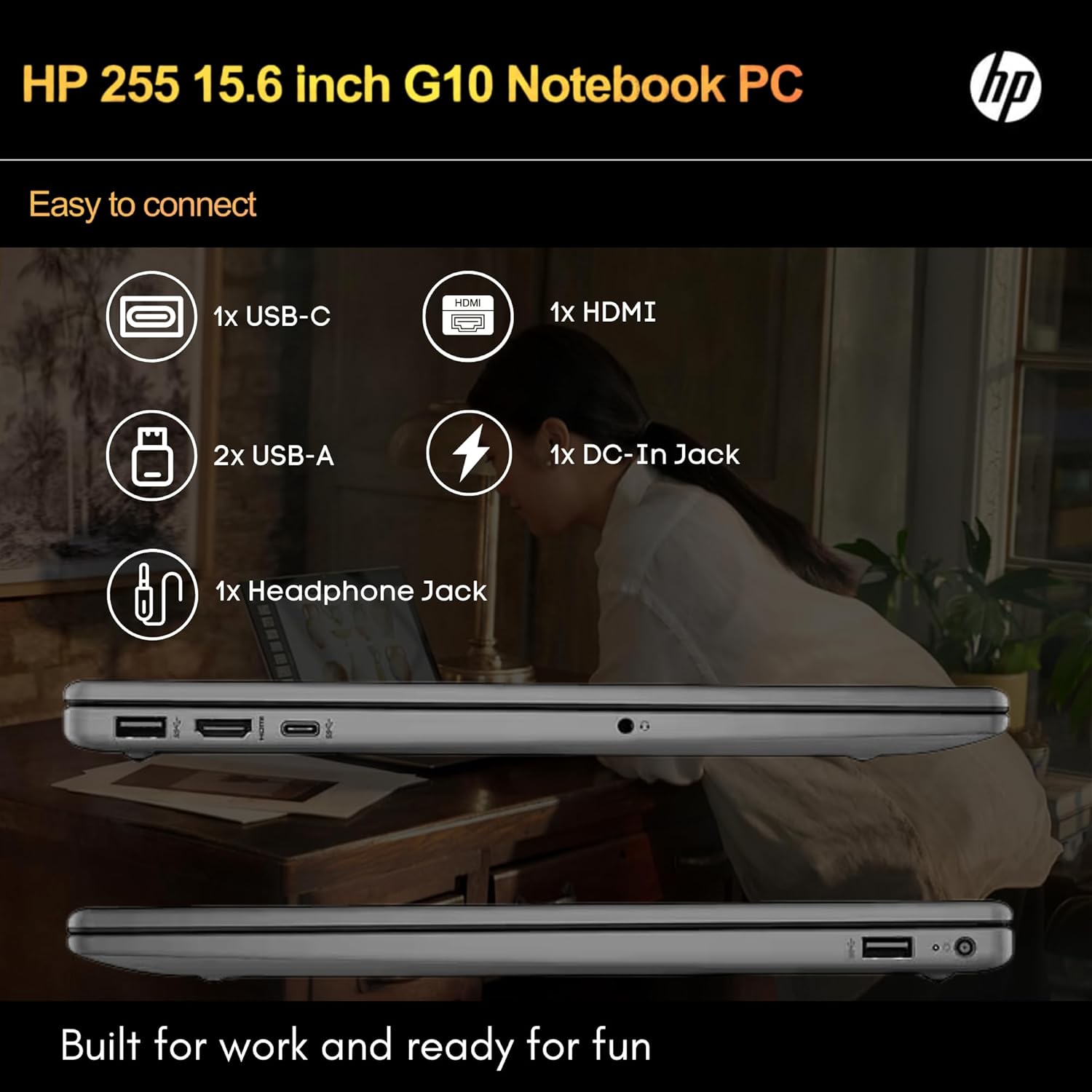 HP Newest 255 G10 Laptop for Home or Work, 16GB RAM, 1TB SSD, 15.6" Full HD, Ryzen 3 7330U (Beat Intel i5-1135G7), Ethernet Port, HDMI, USB-C, Windows 11 Pro, Business and Fun Ready (2024)-5