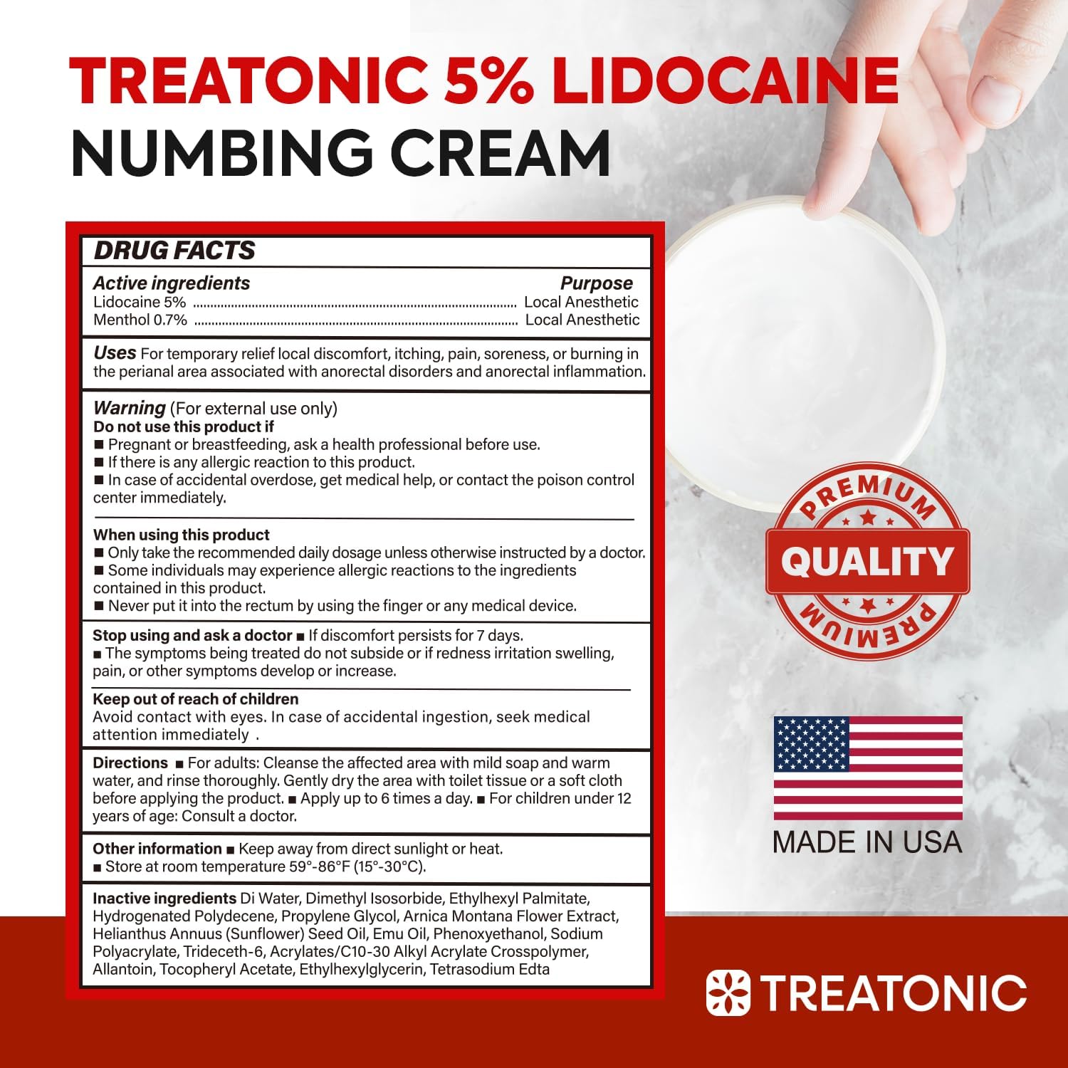 Lidocaine Tattoo Numbing Cream: Painless 5% Lidocaine Tattoo Numbing Cream for Tattoos- Topical Anesthetic Numb Maximum Strength for Tattoo, Piercing, Injection, Waxing, Microneedling - 2.1 oz/60 g-6