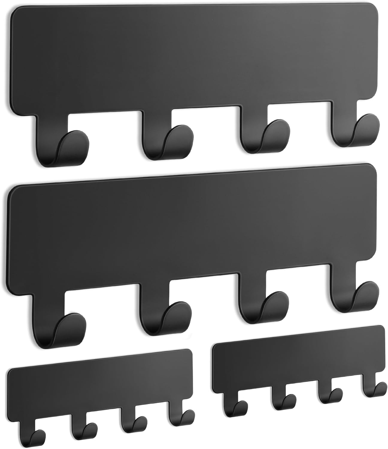 niffgaff 4-Pack Wall Hooks for Hanging Adhesive Hooks, Heavy Duty Sticky No Drilling, Black-7