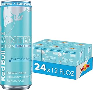 Red Bull Winter Edition Sugar Free Energy Drink, Iced Vanilla Berry, 12 fl.oz. can, 6 x 4 packs, 114mg Caffeine, Taurine & B Vitamins