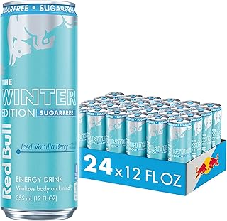 Red Bull Winter Edition Sugar Free Energy Drink, Iced Vanilla Berry, 12 fl.oz. can, Case of 24 cans, 114mg Caffeine, Taurine & B Vitamins