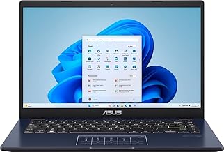 NewASUS Business and Student School Laptop 14 Inch FHD Display_Intel_Celeron N4500 4GB RAM 64GB eMMC_Intel_Iris Xe Graphics Webcam Media Card Reader Wi-Fi HDMI USB-C Win 11 Home in S Mode Star Black