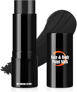 Black Cream-Blendable Face Paint Stick, Portable Eye Black Stick for Sports, Full-coverage Cream Face Paint for Halloween SFX Makeup Cosplay Joker Costume Parties