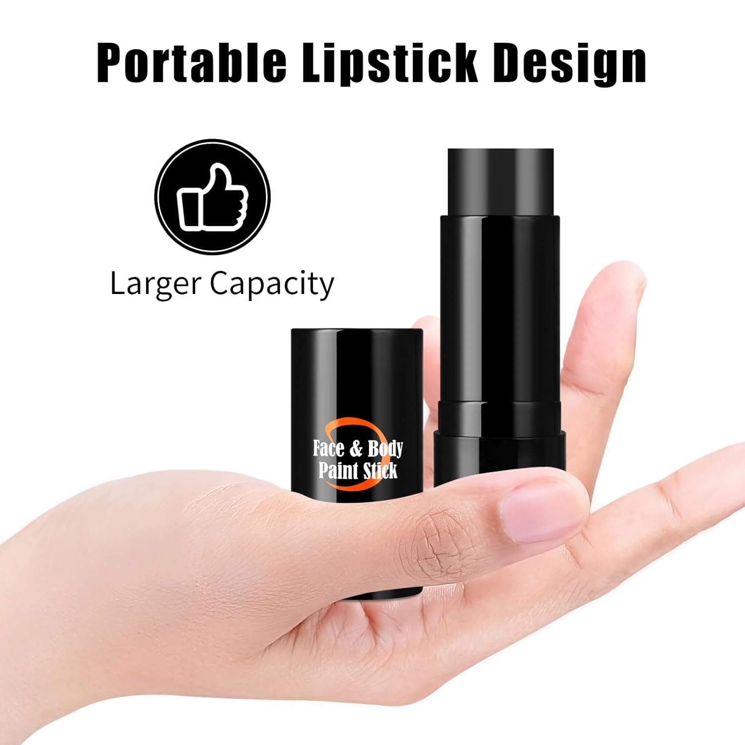 Black Cream-Blendable Face Paint Stick, Portable Eye Black Stick for Sports, Full-coverage Cream Face Paint for Halloween SFX Makeup Cosplay Joker Costume Parties-2