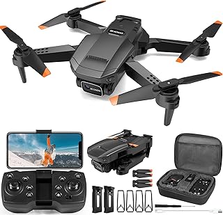 Mini Drone with Camera for Adults Kids, 1080P HD Foldable FPV RC Quadcopter with Upgrade Gesture Control, 90° Adjustable Lens, Headless Mode, 2 Batteries, Carrying Case, Altitude Hold, 3D Flip