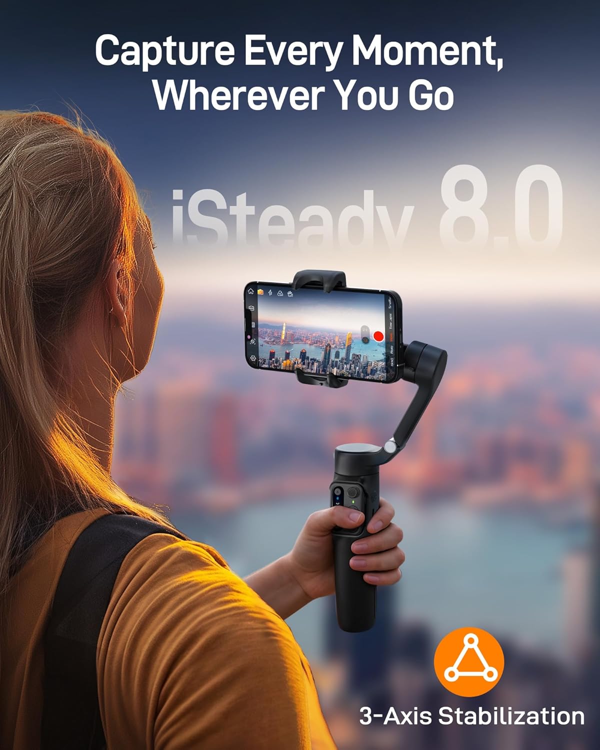 hohem iSteady X3 SE Gimbal Stabilizer for iPhone, Phone Stabilizer with Detachable Remote Control, Portable Foldable 3-Axis Phone Gimbal for Android & iPhone 16 15 Pro Max, Ideal for Travel Vlogging-1