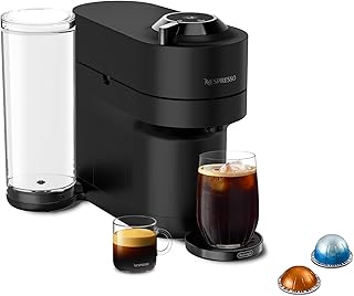 Nespresso Limited-Edition Vertuo Pop+ Coffee and Espresso Maker by De'Longhi, Black Matte with Dark Chrome