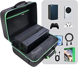 ECHZOVE 2 IN 1 Hard Carrying Case Compatible with Xbox Series X/S Console, Protective Travel Storage Bag for Xbox Series S/X Console, Wireless Controllers, Charging Cables and Other Accessories