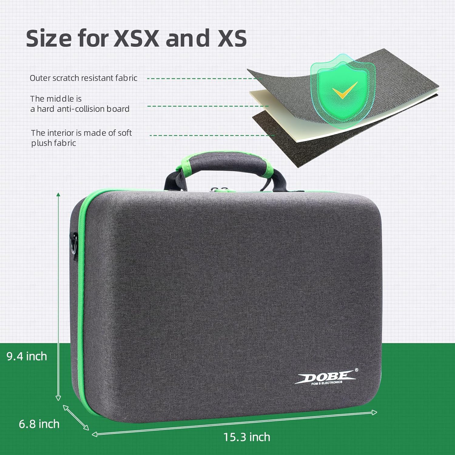 ECHZOVE 2 IN 1 Hard Carrying Case Compatible with Xbox Series X/S Console, Protective Travel Storage Bag for Xbox Series S/X Console, Wireless Controllers, Charging Cables and Other Accessories-4