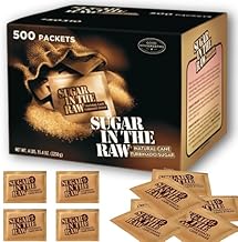 Sugar in the Raw Packets 500 Count Turbinado Sugar Organic Cane Sugar Bulk Packs for Baking and Sweetening