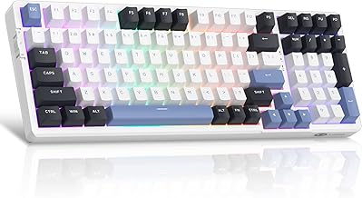 MageGee LIGHT100 Wireless Creamy Keyboard, 96% Gasket Hot Swappable Custom Mechanical Keyboard, Tri-Mode 2.4G/USB-C/BT5.0 RGB Backlit Gaming Keyboard for Win/Mac/PC, 8000mAh Battery, PBT Keycaps, Blue