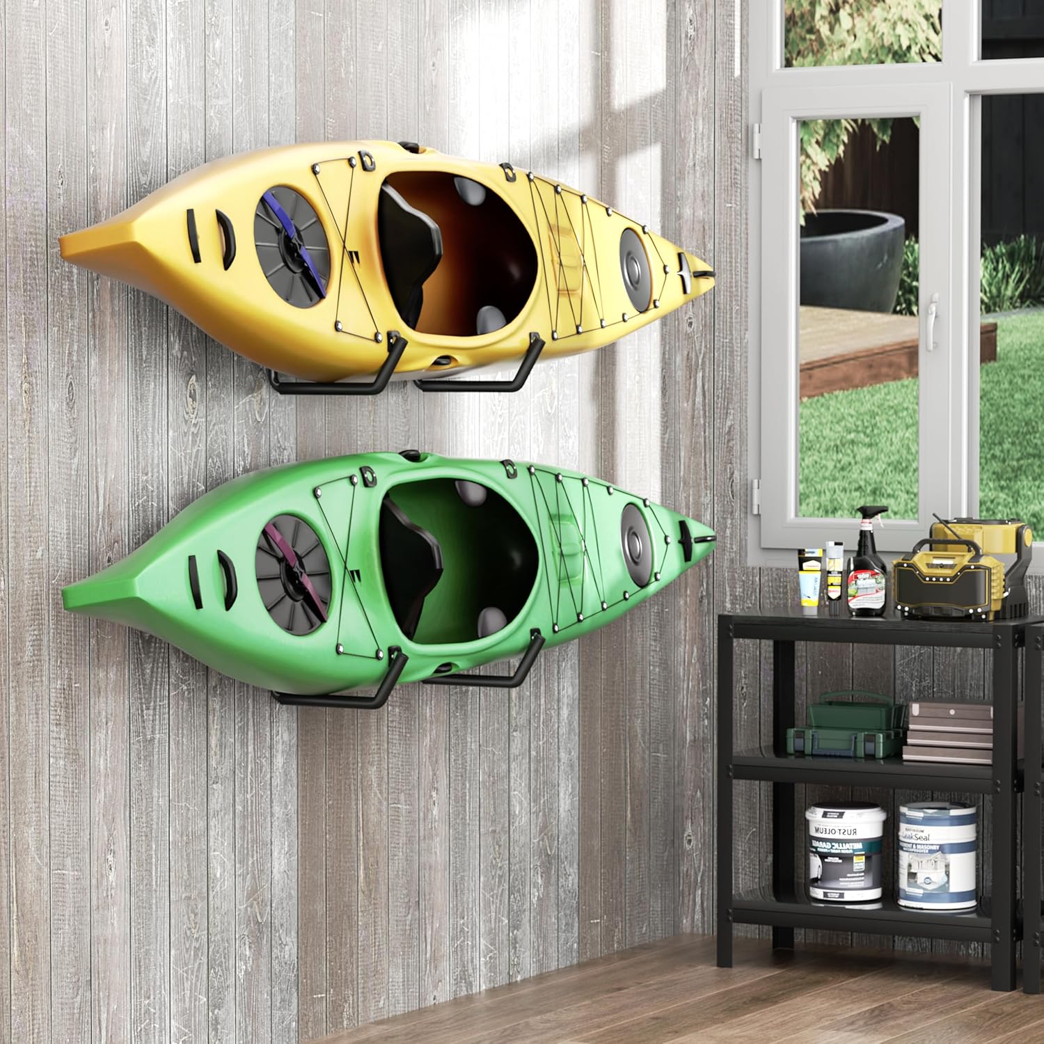 niffgaff Kayak Storage Rack Wall Hooks - Heavy Duty Kayak Wall Mount Hanger for Garage, Kayak Hooks, Wall Rack, and Holder for Kayak Garage Storage, Perfect Kayak Accessories for Outdoor Storage-6